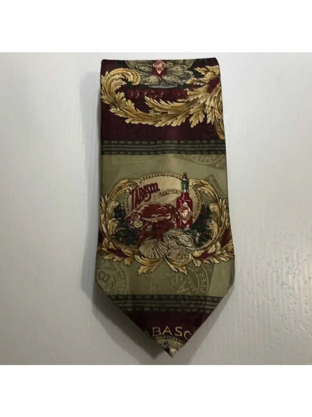 Tabasco Silk Red Multicolor Wide Classic Mens Necktie 59”